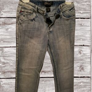 A) Seven7 Jeans Girls Size 14 Bootcut Denim – Embellished Flap Pockets